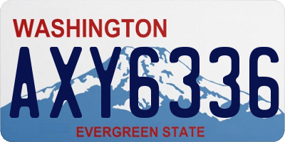 WA license plate AXY6336