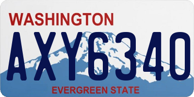 WA license plate AXY6340