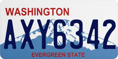 WA license plate AXY6342