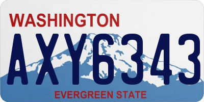 WA license plate AXY6343