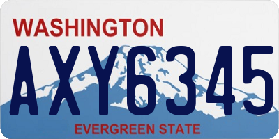 WA license plate AXY6345