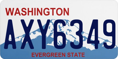 WA license plate AXY6349