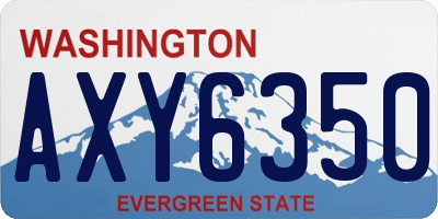 WA license plate AXY6350