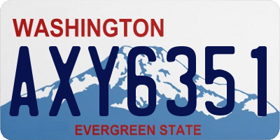 WA license plate AXY6351