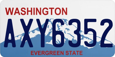 WA license plate AXY6352