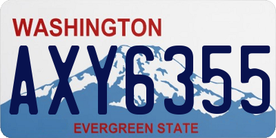 WA license plate AXY6355