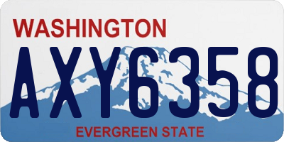 WA license plate AXY6358