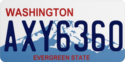 WA license plate AXY6360