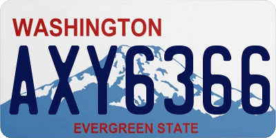 WA license plate AXY6366