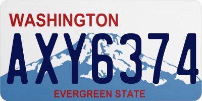 WA license plate AXY6374