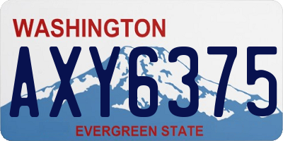 WA license plate AXY6375
