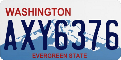 WA license plate AXY6376
