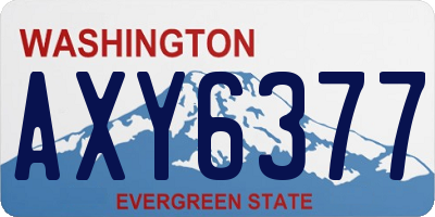 WA license plate AXY6377
