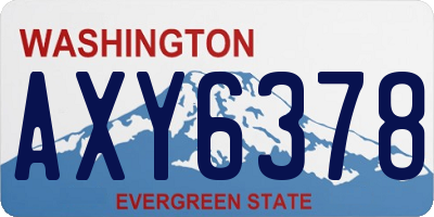 WA license plate AXY6378