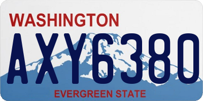 WA license plate AXY6380