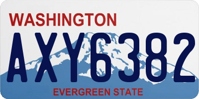 WA license plate AXY6382