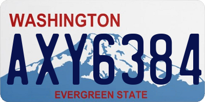 WA license plate AXY6384