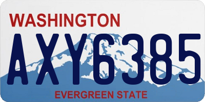 WA license plate AXY6385