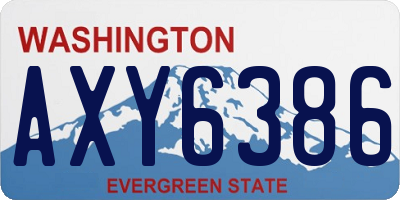 WA license plate AXY6386