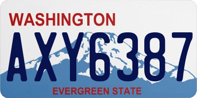 WA license plate AXY6387