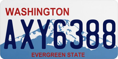 WA license plate AXY6388