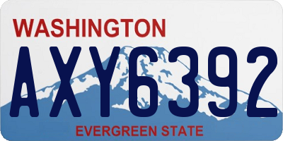 WA license plate AXY6392