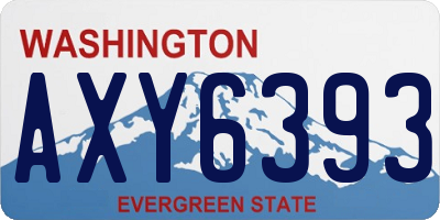 WA license plate AXY6393