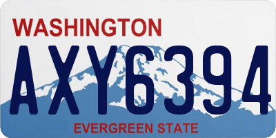 WA license plate AXY6394