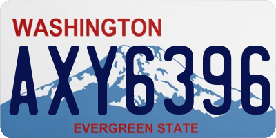 WA license plate AXY6396
