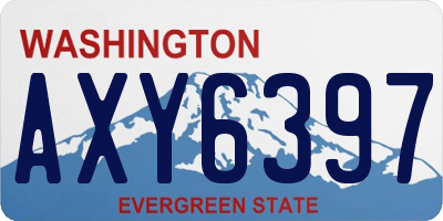 WA license plate AXY6397
