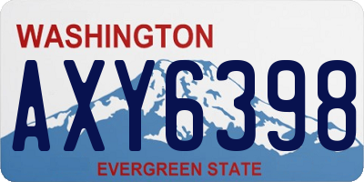 WA license plate AXY6398