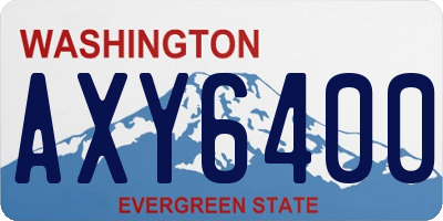 WA license plate AXY6400