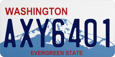 WA license plate AXY6401