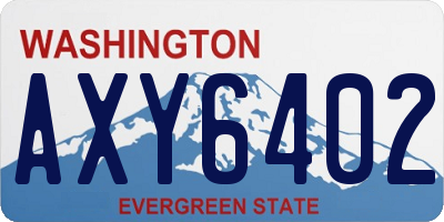 WA license plate AXY6402