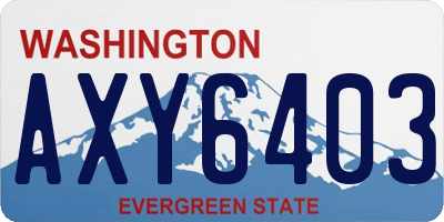 WA license plate AXY6403