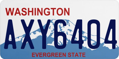 WA license plate AXY6404