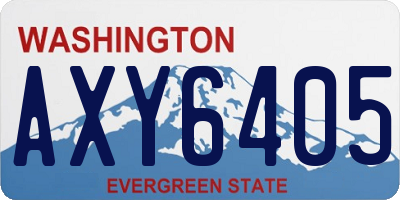 WA license plate AXY6405