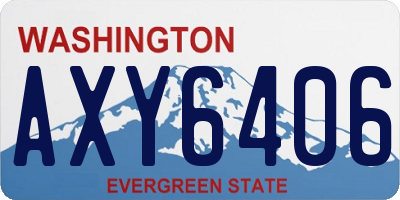 WA license plate AXY6406