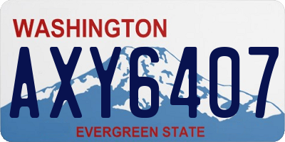 WA license plate AXY6407