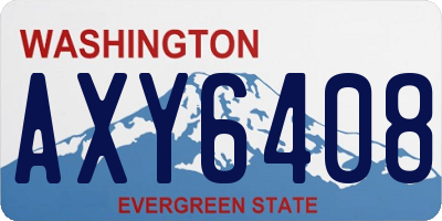 WA license plate AXY6408