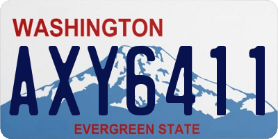 WA license plate AXY6411