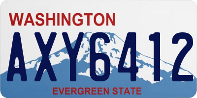 WA license plate AXY6412