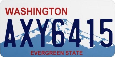 WA license plate AXY6415