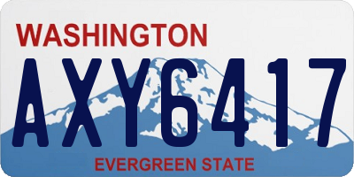 WA license plate AXY6417