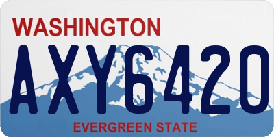 WA license plate AXY6420
