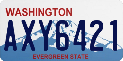 WA license plate AXY6421