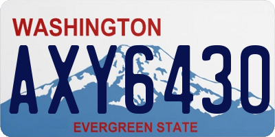 WA license plate AXY6430