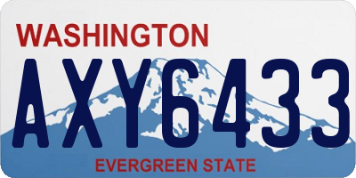 WA license plate AXY6433