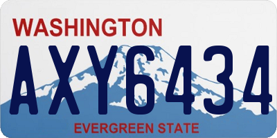 WA license plate AXY6434