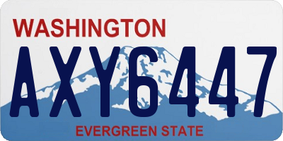 WA license plate AXY6447